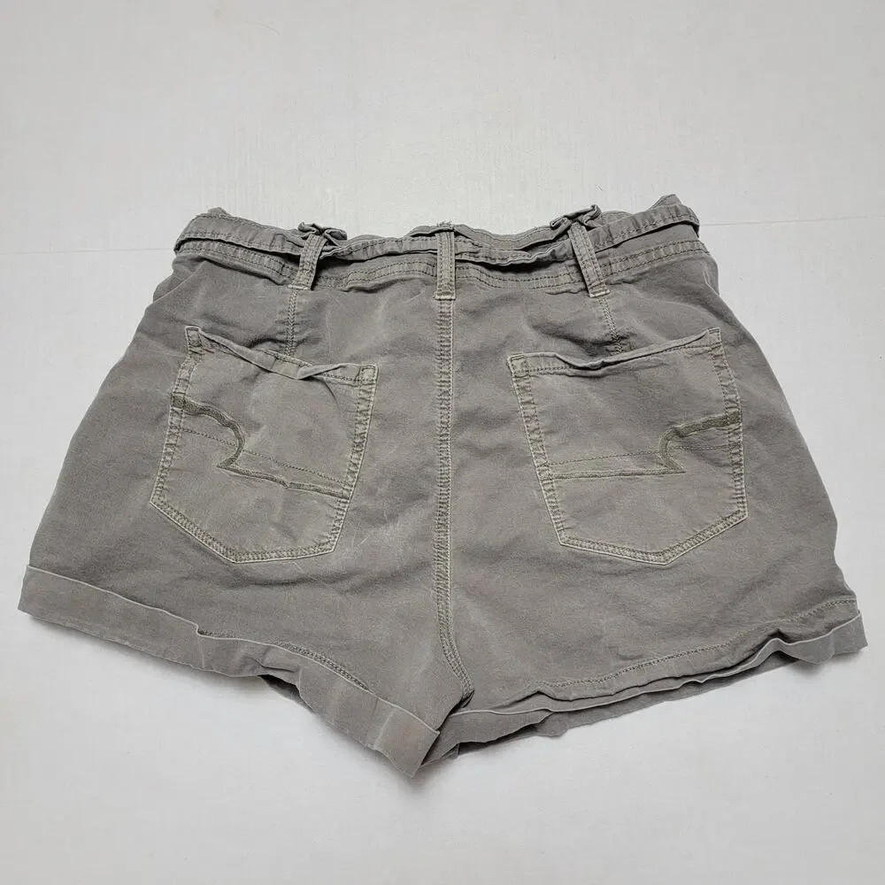 American Eagle Taupe Paperbag Shorts SZ 8